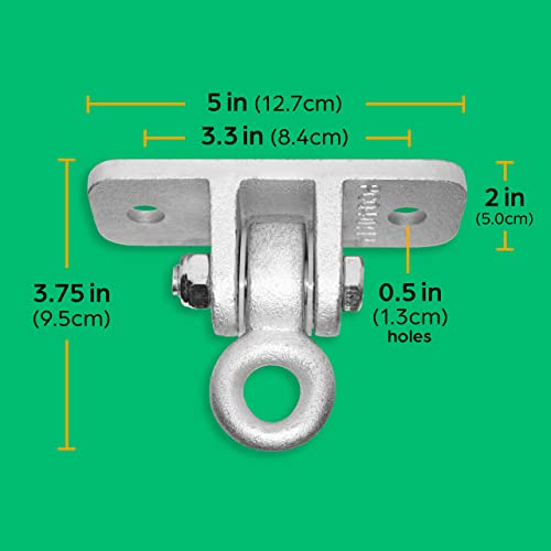 Jungle Gym Kingdom Heavy Duty Swing Hangers Playground Porch Yoga Seat Trapeze Wooden Sets Indoor Outdoor | 2400 lb Capacity | Locking Snap Hooks (1 Set of 2)