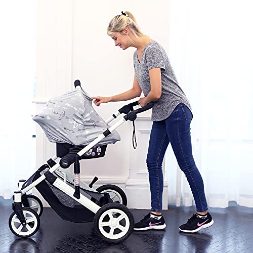 Breastfeeding Nursing Cover Carseat Canopy - Multi Use Car Seat Covers for Babies, Infant Stroller Cover, Nursing Scarf, Baby Shower Gifts for Boys and Girls