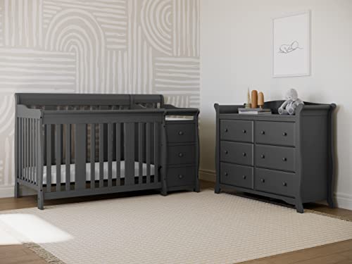 Storkcraft Avalon 6 Drawer Universal Dresser, Gray, Kids Bedroom Dresser with 6 Drawers, Wood and Composite Construction, Ideal for Nursery Toddlers Room Kids Room