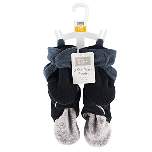 Hudson Baby Unisex Cozy Fleece Booties, Blue Gray, 18-24 Months