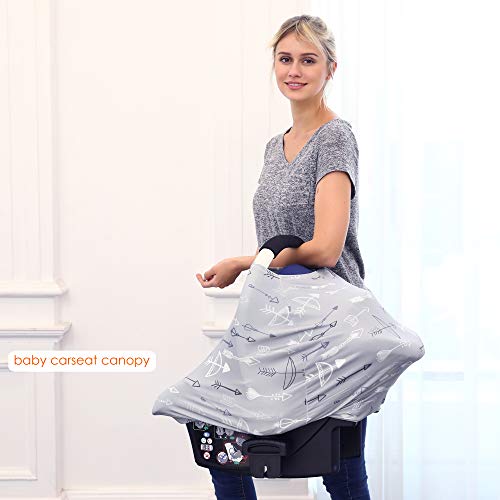 Breastfeeding Nursing Cover Carseat Canopy - Multi Use Car Seat Covers for Babies, Infant Stroller Cover, Nursing Scarf, Baby Shower Gifts for Boys and Girls