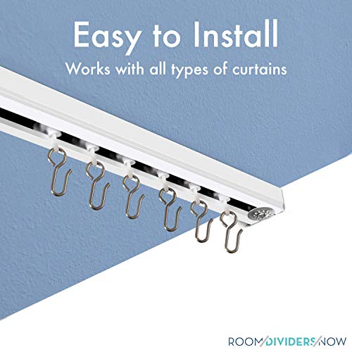 RoomDividersNow Ceiling Track Set - Small, for Spaces 3ft - 6ft Wide (White)