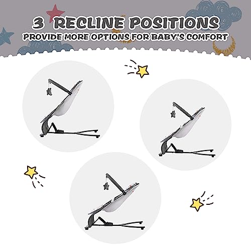 Baby Bouncer CR012-1-Grey Baby Bouncer, Portable Bouncer for Baby,Baby Bouncers for Infants with 3-Point Harness 0-6 Months Grey