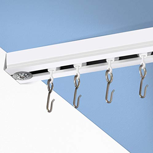 RoomDividersNow Ceiling Track Set - Small, for Spaces 3ft - 6ft Wide (White)