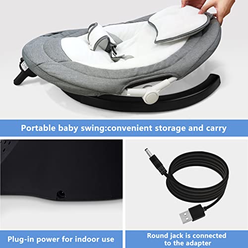 Electric Bluetooth Baby Swing with Timer and Lullabies