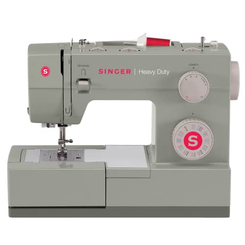 SINGER | Heavy Duty 4452 Sewing Machine with 110 Stitch Applications, Metal Frame, Built-In Needle Threader, & Heavy Duty Accessory Kit - Sewing Made Easy