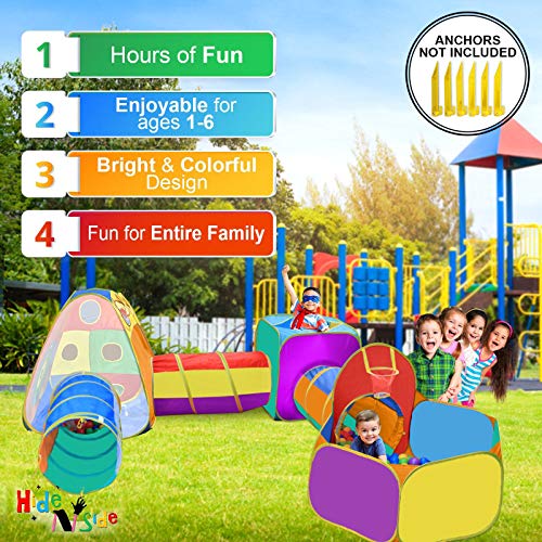 Gift for Toddler Boys & Girls, Ball Pit, Play Tent and Tunnels for Kids, Best Birthday Gift for 1 2 3 4 5 Year old Pop Up Baby Play Toy, Target Game w/ 4 Darts Indoor & Outdoor, Pit Balls Not Included