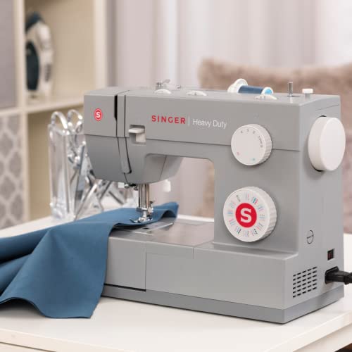 SINGER | Heavy Duty 4452 Sewing Machine with 110 Stitch Applications, Metal Frame, Built-In Needle Threader, & Heavy Duty Accessory Kit - Sewing Made Easy