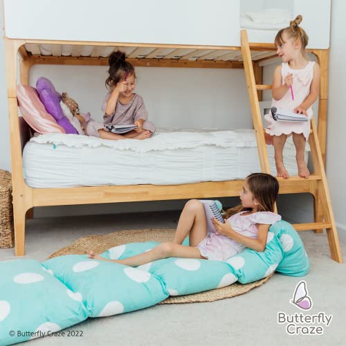 Butterfly Craze Girl's Floor Lounger Seats Cover and Pillow Cover Made of Super Soft, Luxurious Premium Plush Fabric - Perfect Reading and Watching TV Cushion - Great for SLEEPOVERS Slumber Parties