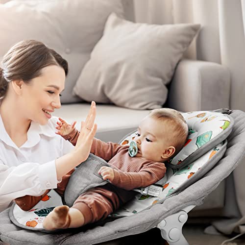 Baby Swing and Bouncer 2 in 1, Babeelovly Baby Swings for Infants Portable Swing with Cannoy and 10 Preset Music Wireless, Automatic Infant Swing Outdoor Indoor with Remote Control, Multicolored