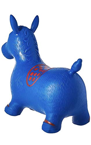 Blue Horse Hopper, Pump Included (Inflatable Space Hopper, Jumping Horse, Ride-on Bouncy Animal)