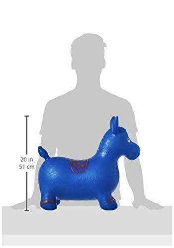 Blue Horse Hopper, Pump Included (Inflatable Space Hopper, Jumping Horse, Ride-on Bouncy Animal)