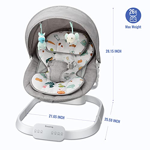 Baby Swing and Bouncer 2 in 1, Babeelovly Baby Swings for Infants Portable Swing with Cannoy and 10 Preset Music Wireless, Automatic Infant Swing Outdoor Indoor with Remote Control, Multicolored