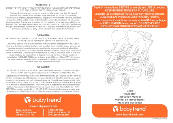 Baby Trend Navigator Double Jogger Stroller, Tropic