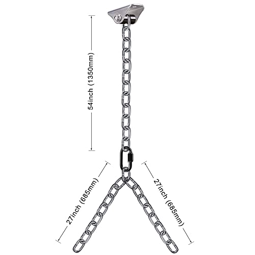 Besthouse Set of 2 Heavy Duty Porch Swing Hanging Chain Kit, Hammock Chair Hardware for Indoor Outdoor Playground Hanging Chair Hammock Chair Punching Bags, 4 Screws for Wooden, 1000LB Capacity, 81"