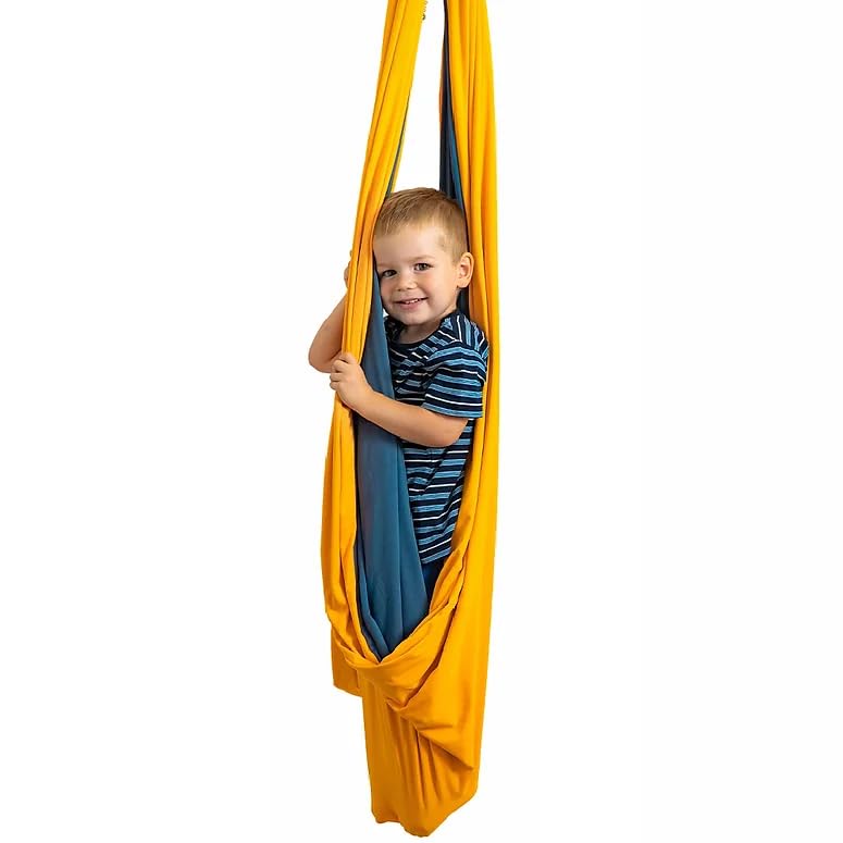BLIABLU Sensory Swing - Large, Soft, Reversible Therapy Swing for Kids with Hanging Hardware, Indoor & Outdoor Swing Great for Children with Special Needs, Autism, ADHD