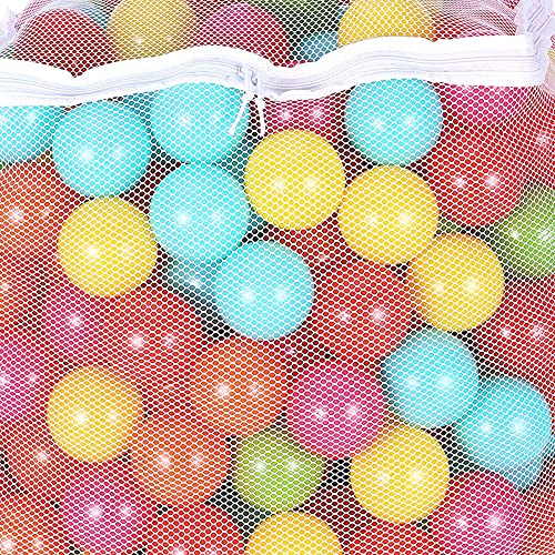 BalanceFrom 2.3-Inch Phthalate Free BPA Free Non-Toxic Crush Proof Play Balls Pit Balls- 6 Bright Colors in Reusable and Durable Storage Mesh Bag with Zipper, 400-Count