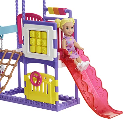 Barbie Skipper Babysitters Inc. Climb 'n Explore Playground Dolls & Playset with Babysitting Skipper Doll, Toddler Doll, Play Station, Moldable Sand & Accessories for Kids 3 to 7 Years Old