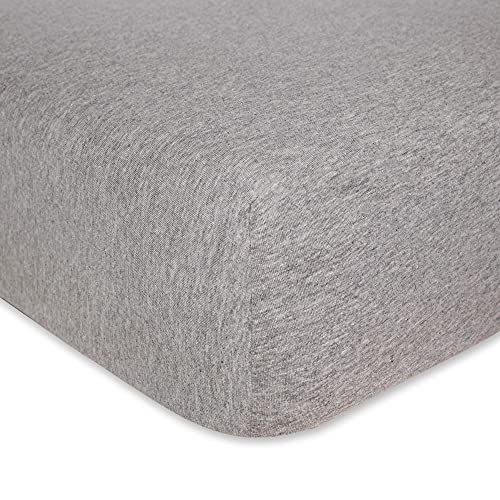 Burt's Bees Baby - Fitted Crib Sheet, Solid Color, 100% Organic Cotton Crib Sheet for Standard Crib and Toddler Mattresses (Heather Grey)