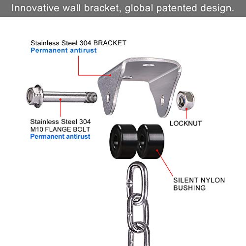Besthouse Set of 2 Heavy Duty Porch Swing Hanging Chain Kit, Hammock Chair Hardware for Indoor Outdoor Playground Hanging Chair Hammock Chair Punching Bags, 4 Screws for Wooden, 1000LB Capacity, 81"