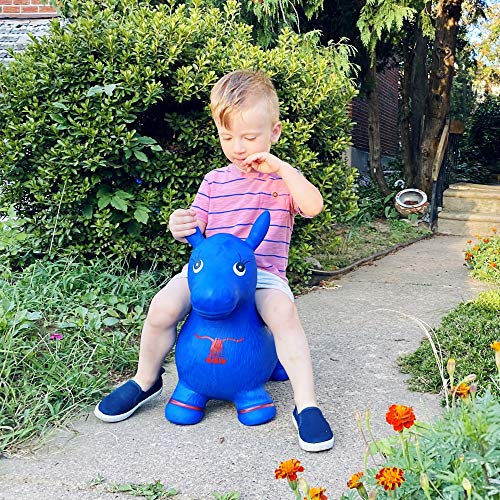 Blue Horse Hopper, Pump Included (Inflatable Space Hopper, Jumping Horse, Ride-on Bouncy Animal)