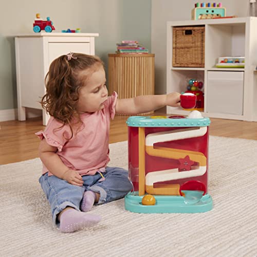 Battat  Pound & Roll  Baby Activity Toy Station with 1 Toy Hammer & 4 Balls for Kids 12 Months + (7-Pcs)