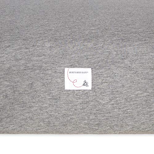 Burt's Bees Baby - Fitted Crib Sheet, Solid Color, 100% Organic Cotton Crib Sheet for Standard Crib and Toddler Mattresses (Heather Grey)
