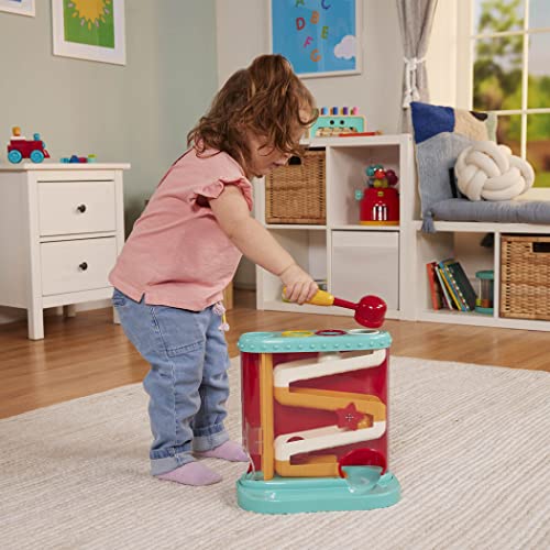 Battat  Pound & Roll  Baby Activity Toy Station with 1 Toy Hammer & 4 Balls for Kids 12 Months + (7-Pcs)