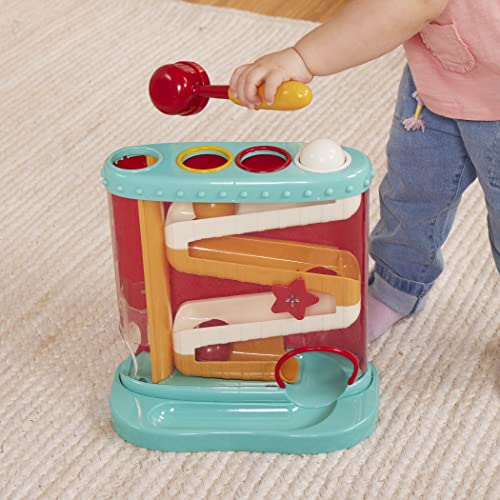 Battat  Pound & Roll  Baby Activity Toy Station with 1 Toy Hammer & 4 Balls for Kids 12 Months + (7-Pcs)