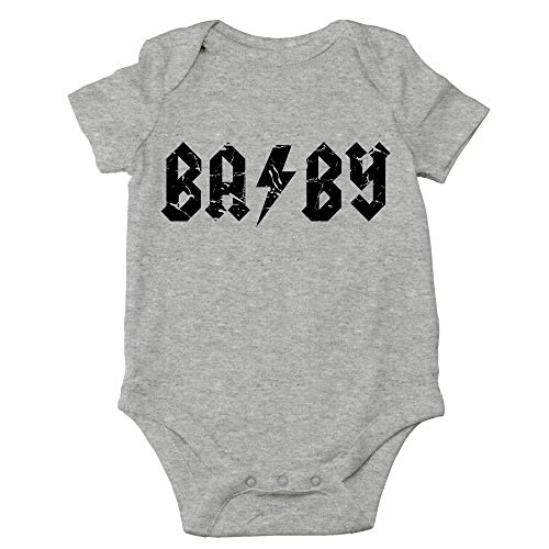 Baby Rock and Roll - ABCD Rocker Parody - Cute Infant One-Piece Baby Bodysuit (6 Months, Heather Grey)