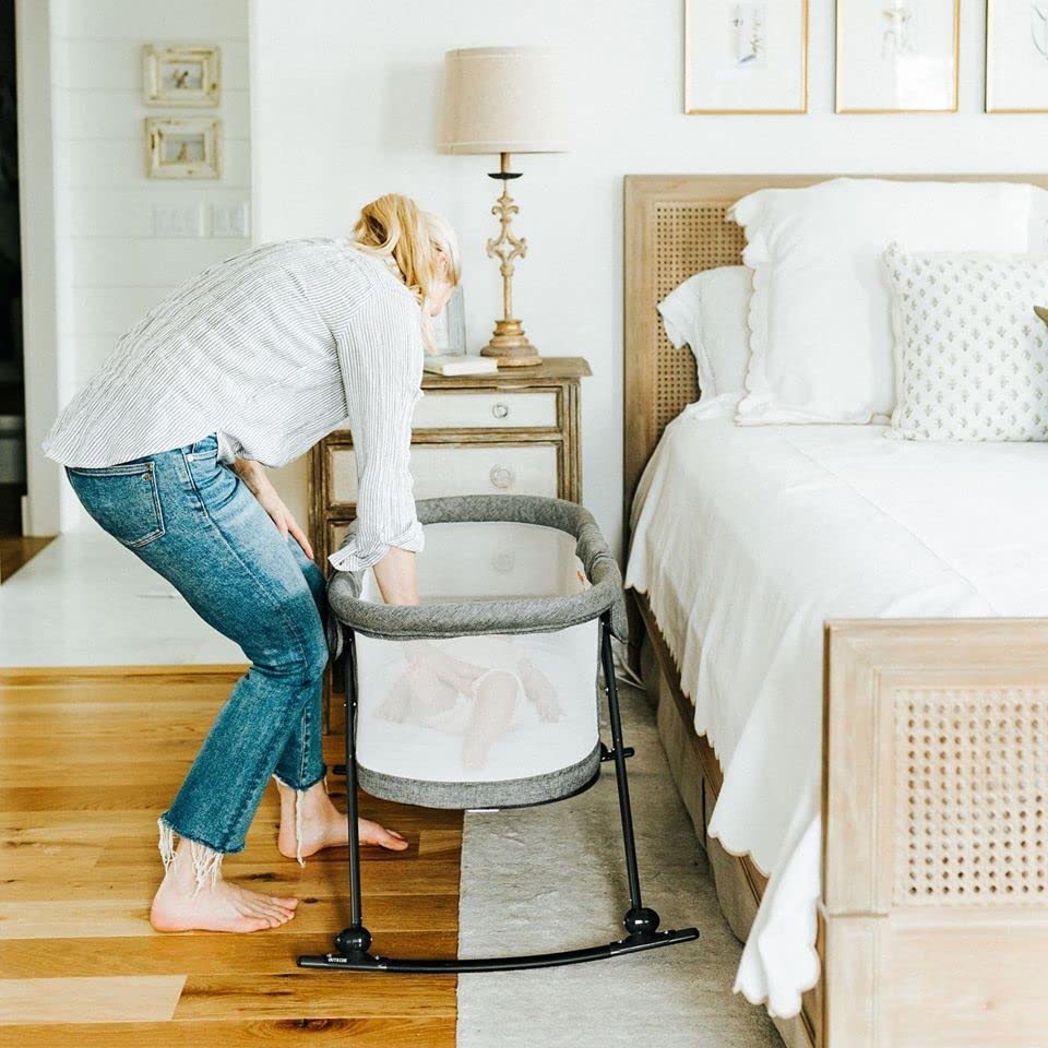 Baby Delight Go With Me Slumber Deluxe Portable Rocking Bassinet, Charcoal Tweed Fashion