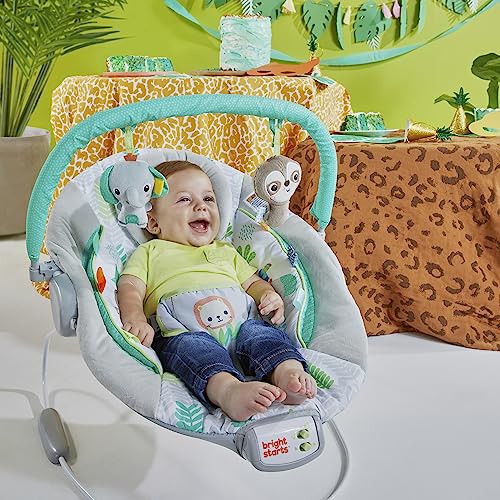 Bright Starts Cradling Bouncer Seat with Vibration & Melodies -Jungle Vines
