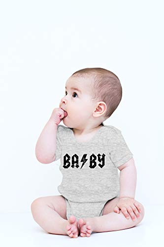 Baby Rock and Roll - ABCD Rocker Parody - Cute Infant One-Piece Baby Bodysuit (6 Months, Heather Grey)