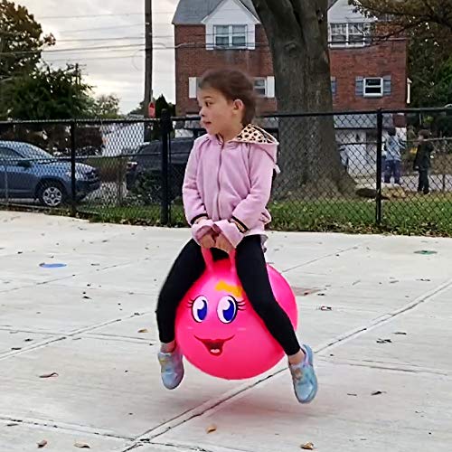 AppleRound Space Hopper Ball with Pump, 18in/45cm Diameter for Ages 3-6, Hop Ball, Kangaroo Bouncer, Hoppity Hippity Hop