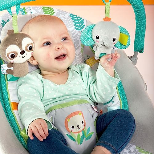 Bright Starts Cradling Bouncer Seat with Vibration & Melodies -Jungle Vines
