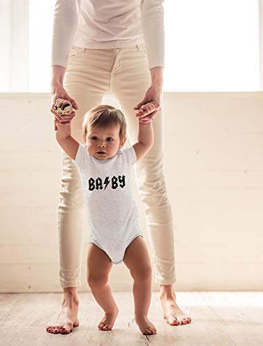 Baby Rock and Roll - ABCD Rocker Parody - Cute Infant One-Piece Baby Bodysuit (6 Months, Heather Grey)