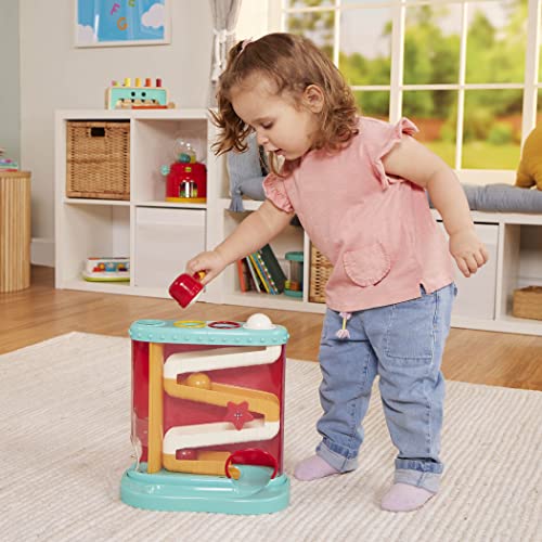Battat  Pound & Roll  Baby Activity Toy Station with 1 Toy Hammer & 4 Balls for Kids 12 Months + (7-Pcs)