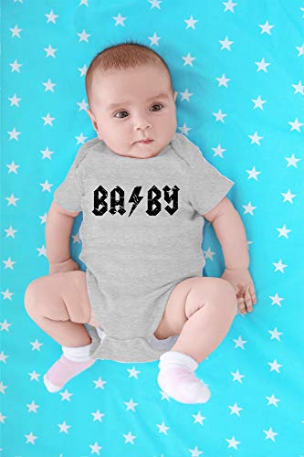 Baby Rock and Roll - ABCD Rocker Parody - Cute Infant One-Piece Baby Bodysuit (6 Months, Heather Grey)