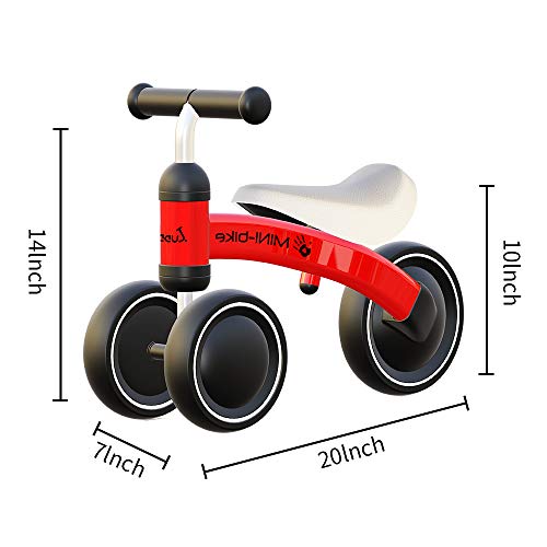 Baby Balance Bikes Bicycle for 1-2 Year Old Girl/Boy, Best Cycling Toy Red