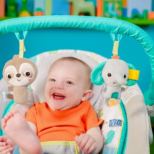 Bright Starts Cradling Bouncer Seat with Vibration & Melodies -Jungle Vines