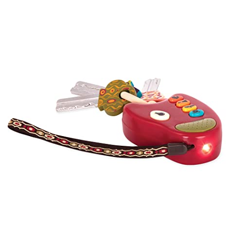 B. toys  FunKeys Toy  Funky Toy Keys for Toddlers and Babies  Toy Car Keys and Red remote with Light and Sounds  Non-Toxic