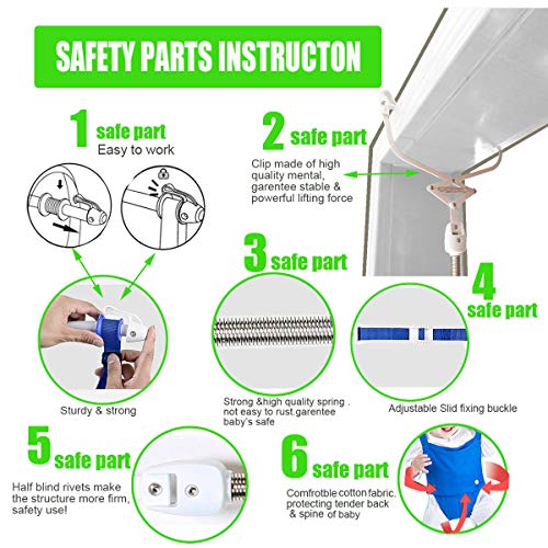 Baby Door Jumpers and Bouncers Exerciser Set with Door Clamp Adjustable Strap for Toddler Infant 6-24 Months
