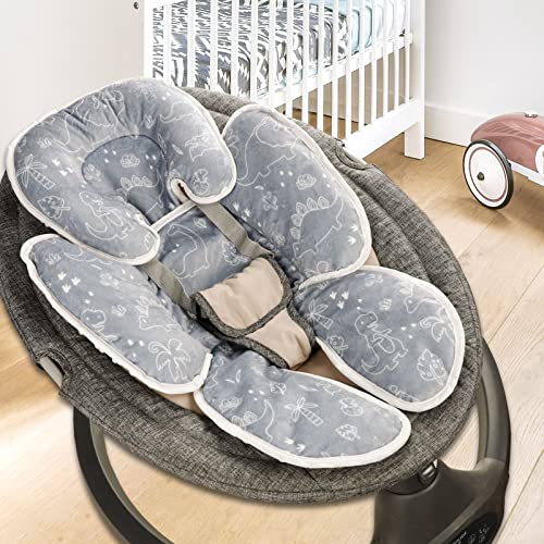Baby Car Seat Head and Body Support Pillow, 2-in-1 Infant Car Seat Insert, Newborn Soft Cushion for Car Seat, Stroller, Bouncers, Dinosaur