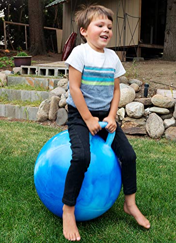 AppleRound Space Hopper Ball with Air Pump: 18in/45cm Diameter for Ages 3-6, Hop Ball, Kangaroo Bouncer, Hoppity Hippity Hop, Jumping Ball, Sit and Bounce