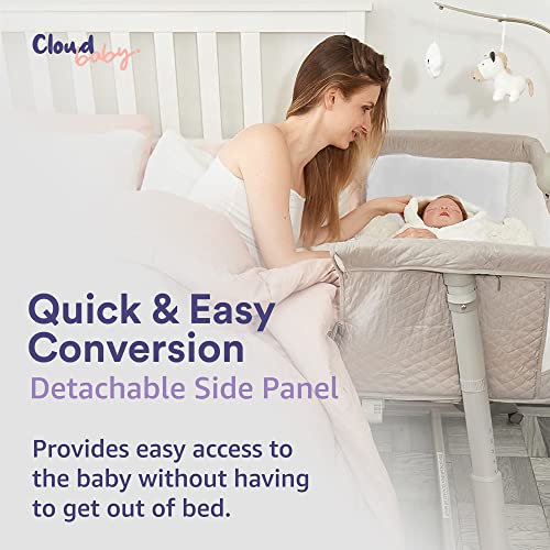Baby Bassinets  Adjustable and Easy to Assemble Bassinet for Baby, Lightweight Baby Bassinet and Bedside Sleeper for Safe Co-Sleeping with Detachable Side Panel, CPSC and ASTM Certified Moses Basket