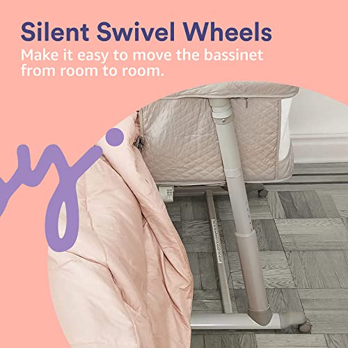 Baby Bassinets  Adjustable and Easy to Assemble Bassinet for Baby, Lightweight Baby Bassinet and Bedside Sleeper for Safe Co-Sleeping with Detachable Side Panel, CPSC and ASTM Certified Moses Basket