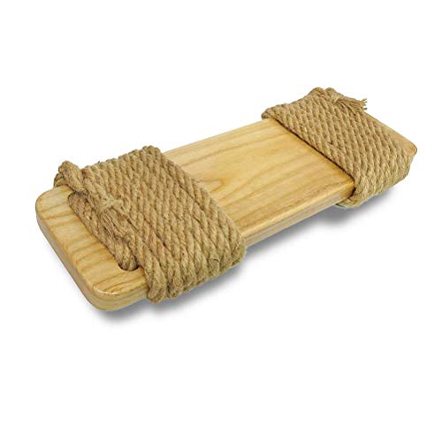 Aoneky Waterproof Wood Swing, Kids Children Tree Swing Seat, Adult Backyard Outdoor Replacement Rope Wooden Swing Set, Round 23" x 8"