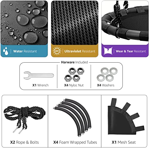 Sorbus Spinner Swing  Kids Round Mat Swing  Great for Tree, Swing Set, Backyard, Playground, Playroom  Accessories Included [New Improved 2020 Design!] (24" Mat Seat)