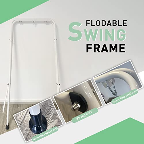 2 in 1 Baby Jumper and Toddler Swing with Stand Indoor and Outdoor, Baby Swings Baby Jumpers and Bouncers for Infants to Toddler, with Foldable Metal Stand