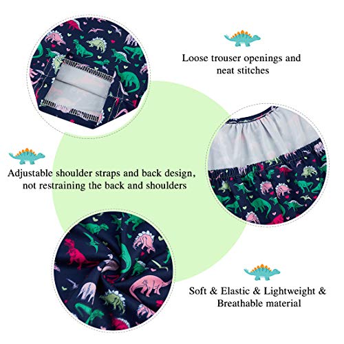 RAISEVERN Toddler Girl Rompers Slouch Jumpsuits Baby Kid Jumpers Infant Dinosaur Sleeveless Harem Summer Beach Party Cute Clothing 4-5T